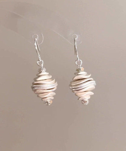 Original Design Beige Copper Overgild Conch Drop Earrings