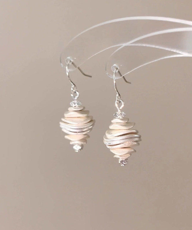 Original Design Beige Copper Overgild Conch Drop Earrings