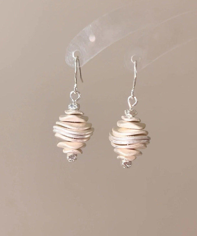 Original Design Beige Copper Overgild Conch Drop Earrings