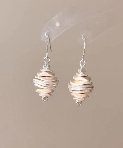 Original Design Beige Copper Overgild Conch Drop Earrings