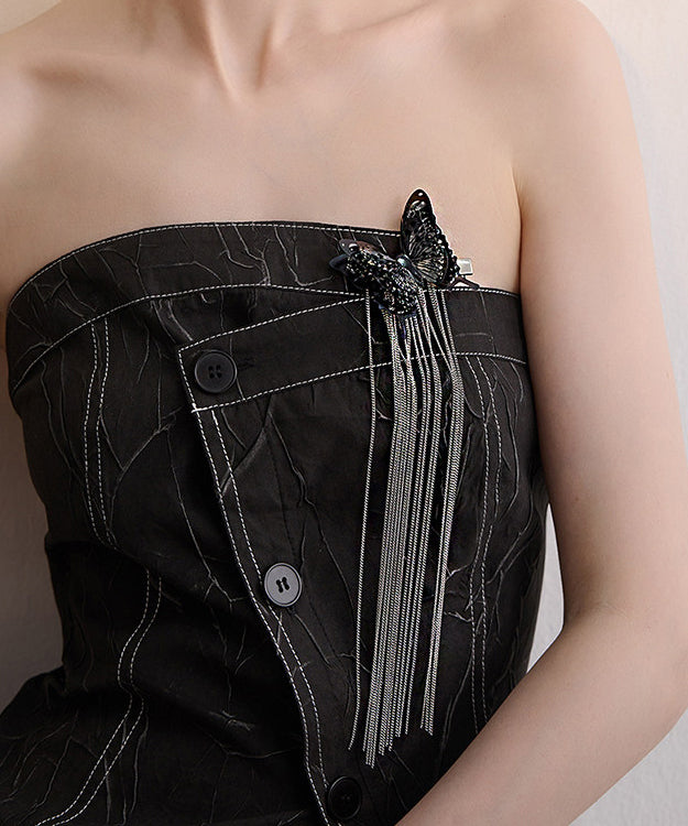 Original Design Black Butterfly Tassels Alloy Hairpin