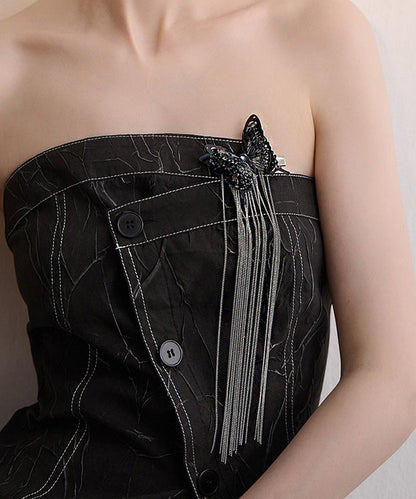 Original Design Black Butterfly Tassels Alloy Hairpin