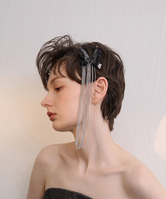 Original Design Black Butterfly Tassels Alloy Hairpin