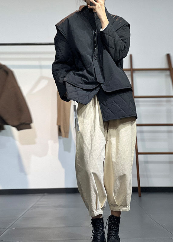 Original Design Schwarz Übergroßen Dicken Feine Baumwolle Gefüllt Zwei Stück Set Frauen