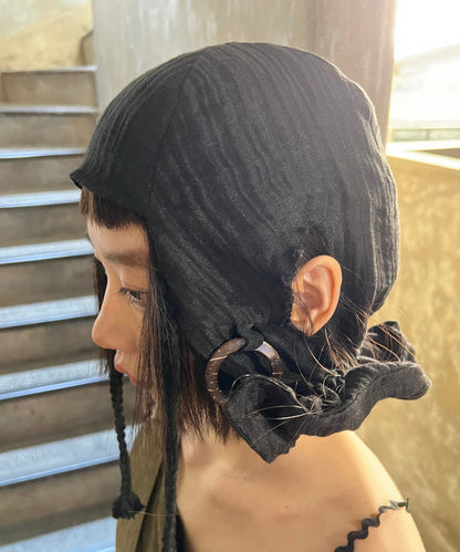 Original Design Black Wrinkled Linen Boonie Hat