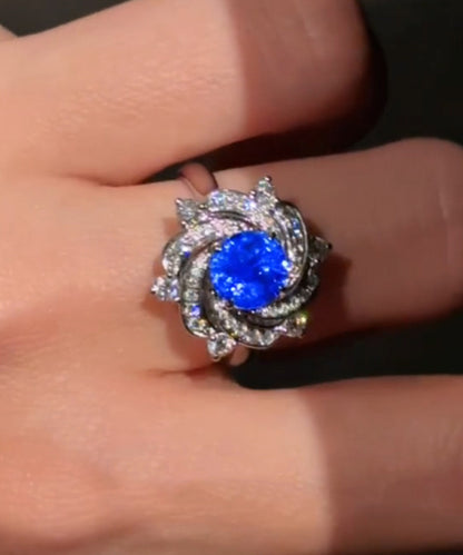 Original Design Blue Alloy Zircon Camell Rings