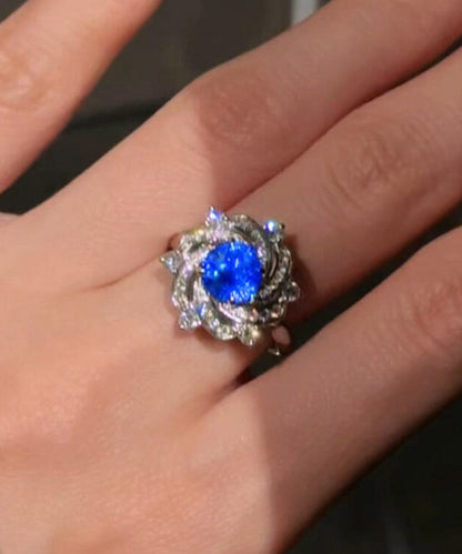 Original Design Blue Alloy Zircon Camell Rings