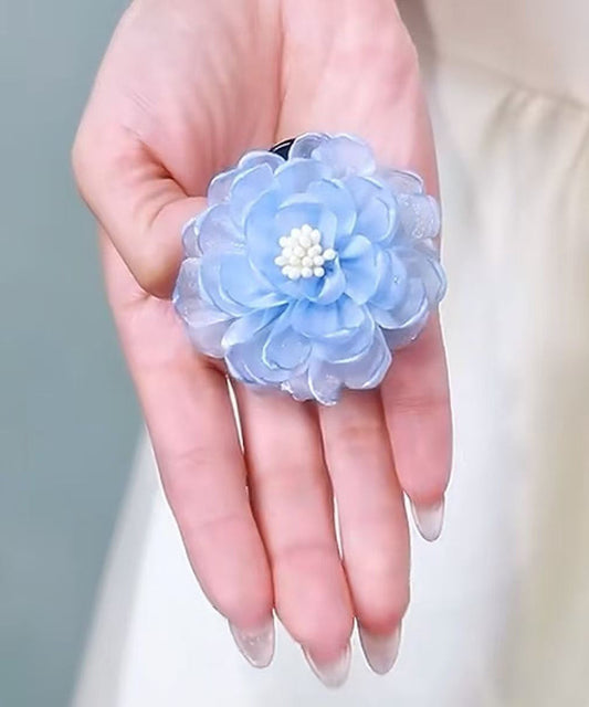Original Design Blue Organza Floral Hairpin