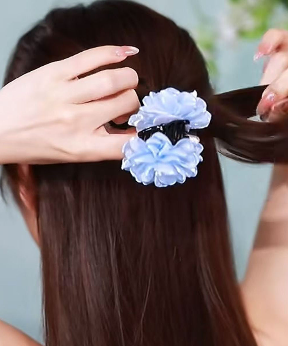 Original Design Blue Organza Floral Hairpin