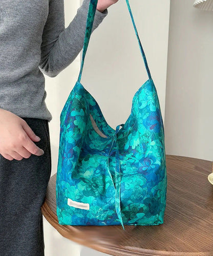 Original Design Blue Print Large Capacity Canvas Shoulder Bag