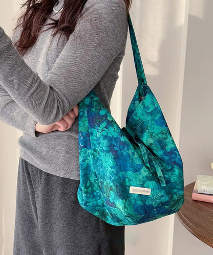 Original Design Blue Print Large Capacity Canvas Shoulder Bag