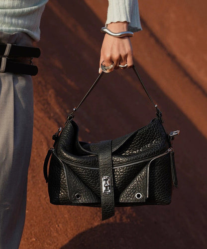 Original Design Coffee Zippered Suede Hobo Bag