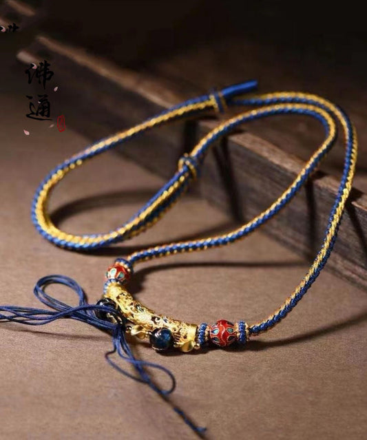 Halskette mit Anhänger aus Sterlingsilber mit Farbblock-Optik und Bienenwachs-Roundel