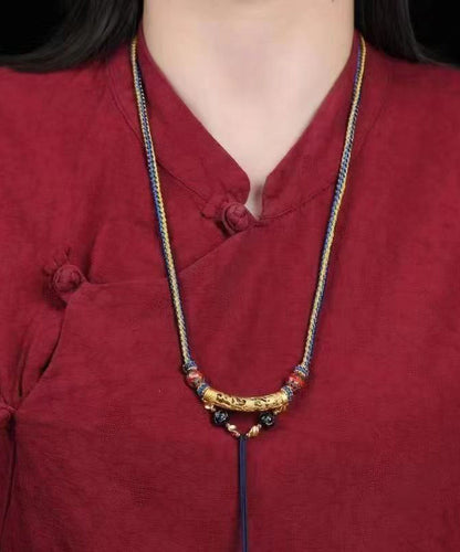 Halskette mit Anhänger aus Sterlingsilber mit Farbblock-Optik und Bienenwachs-Roundel