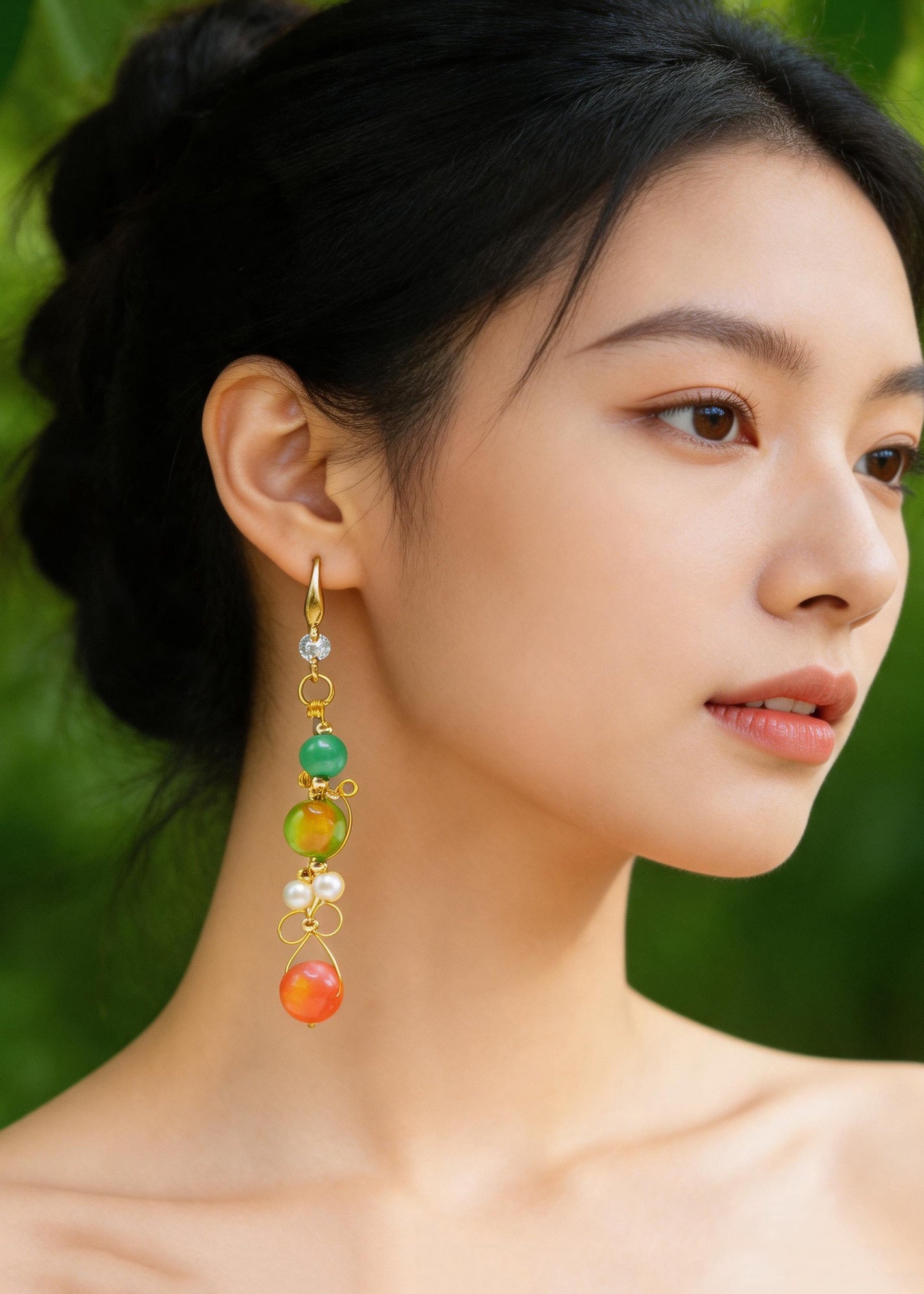 Original Design Fine Crystal Ethnic Style Drop Earrings