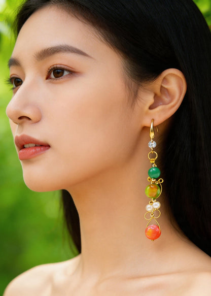 Original Design Fine Crystal Ethnic Style Drop Earrings