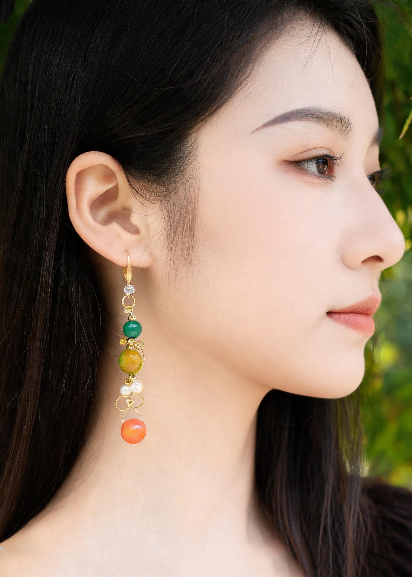 Original Design Fine Crystal Ethnic Style Drop Earrings