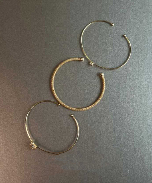 Dreiteiliges Armband-Set aus originalem Goldlegierungs-Zirkonia