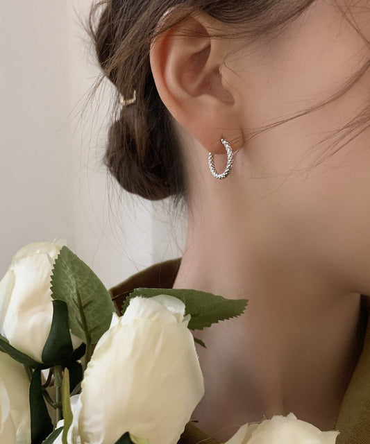 Pendientes de aro de aleación de cobre y oro con diseño original