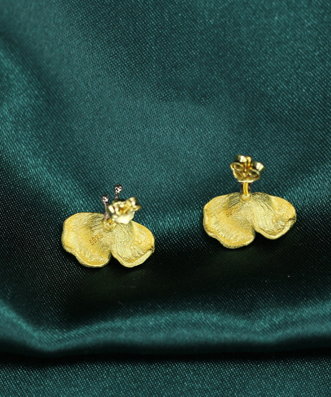 Pendientes de mariposa con perla y diseño original de cobre dorado