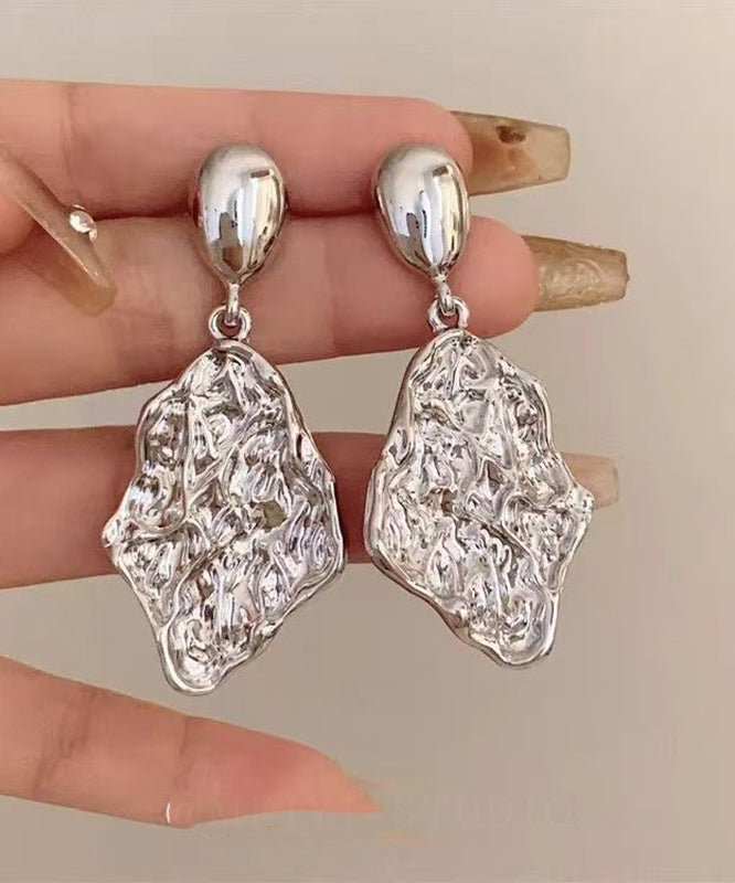 Original Design Gold Metal Alloy Wrinkled Drop Earrings