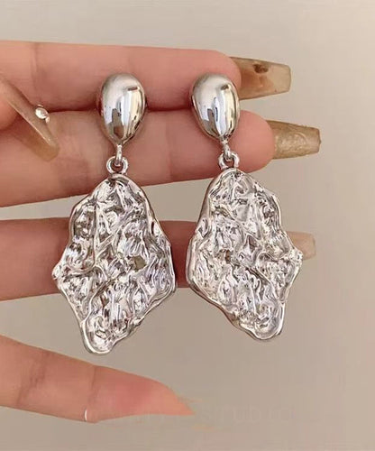 Original Design Gold Metal Alloy Wrinkled Drop Earrings