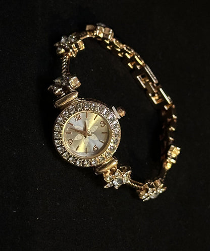 Original Design Gold Metal Alloy Zircon Floral Watches