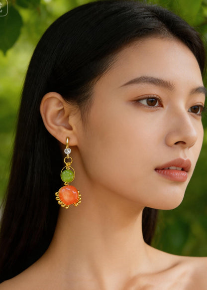 Original Design Gourd Shaped Fine Acrylic Drop Earrings