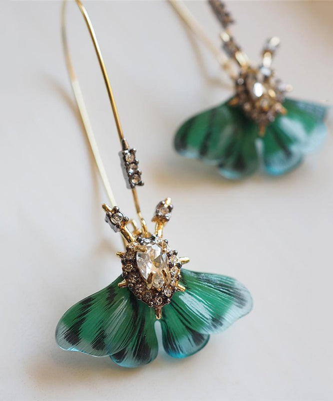 Original Design Grüne Kupfer-übergoldene Schmetterlings-Creolen