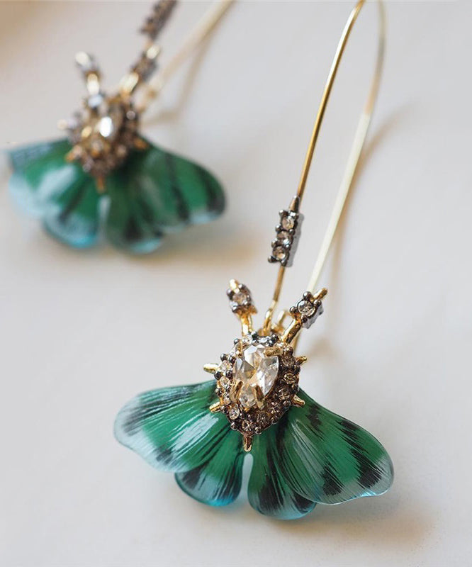 Original Design Grüne Kupfer-übergoldene Schmetterlings-Creolen