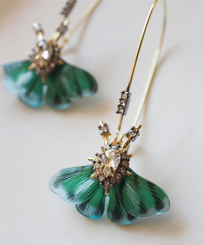 Original Design Grüne Kupfer-übergoldene Schmetterlings-Creolen