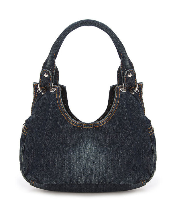 Original Design Light Blue Zircon Denim Hobo Bag