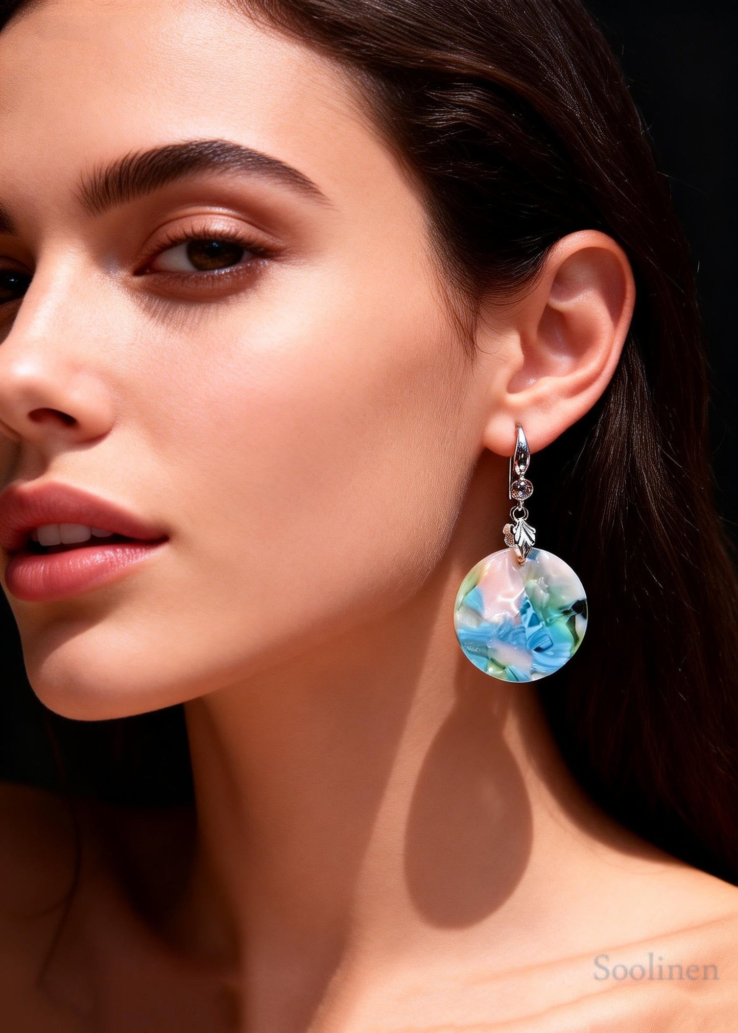 Original Design Painting Rotundity Acrylic Drop Earrings