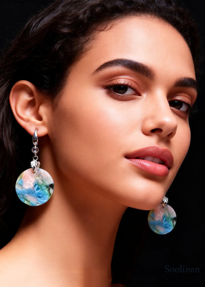 Original Design Painting Rotundity Acrylic Drop Earrings