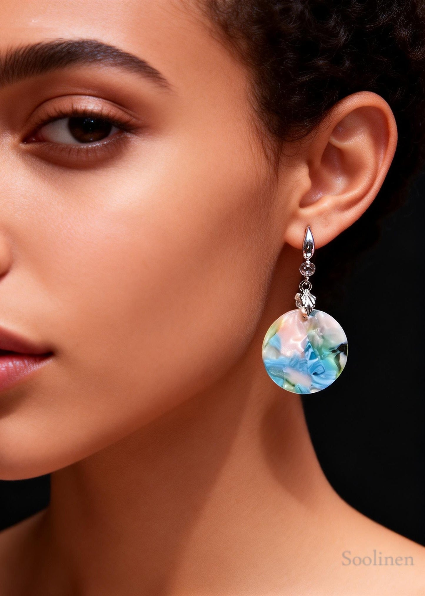 Original Design Painting Rotundity Acrylic Drop Earrings