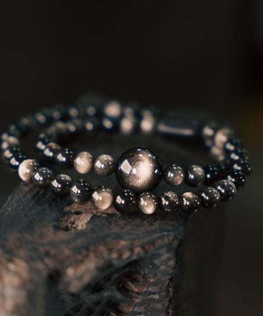 Original Design Retro Obsidian Cat Eye Unisex Bracelet