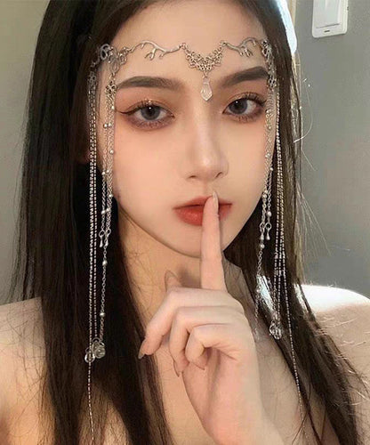 Original Design Silk Alloy Chain Tassel HairPiece
