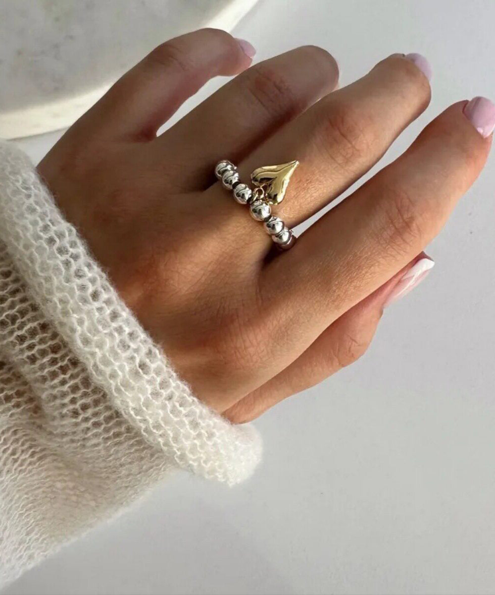 Original Design Silk Alloy Love Pearl Beading Rings