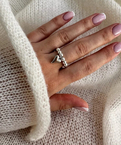 Original Design Silk Alloy Love Pearl Beading Rings
