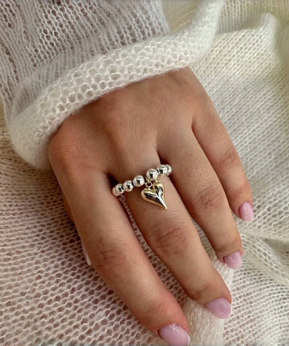 Original Design Silk Alloy Love Pearl Beading Rings