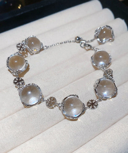 Original Design Silk Copper Alloy Crystal Beading Snowflake Charm Bracelet
