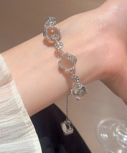 Original Design Silk Copper Alloy Crystal Beading Snowflake Charm Bracelet