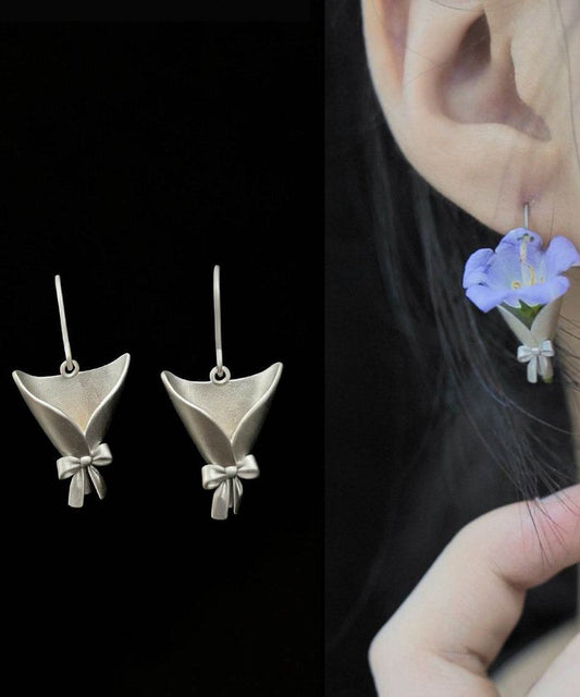 Original Design Seidenkupfer Blumenarrangement Bouquet Tropfen Ohrringe