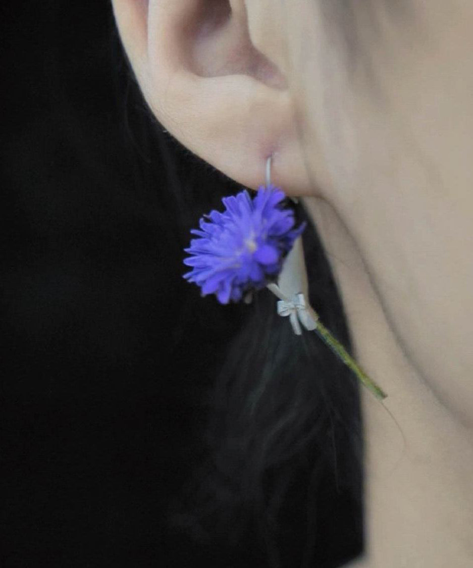 Original Design Seidenkupfer Blumenarrangement Bouquet Tropfen Ohrringe