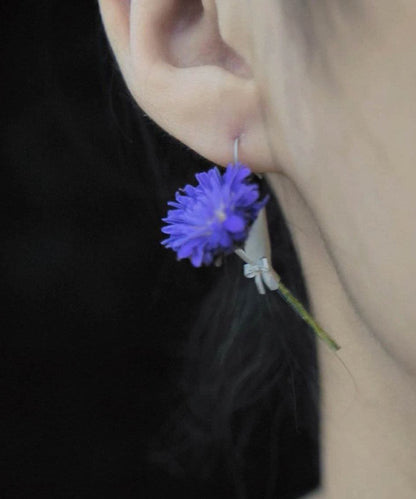 Original Design Seidenkupfer Blumenarrangement Bouquet Tropfen Ohrringe