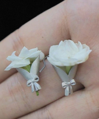 Original Design Seidenkupfer Blumenarrangement Bouquet Tropfen Ohrringe