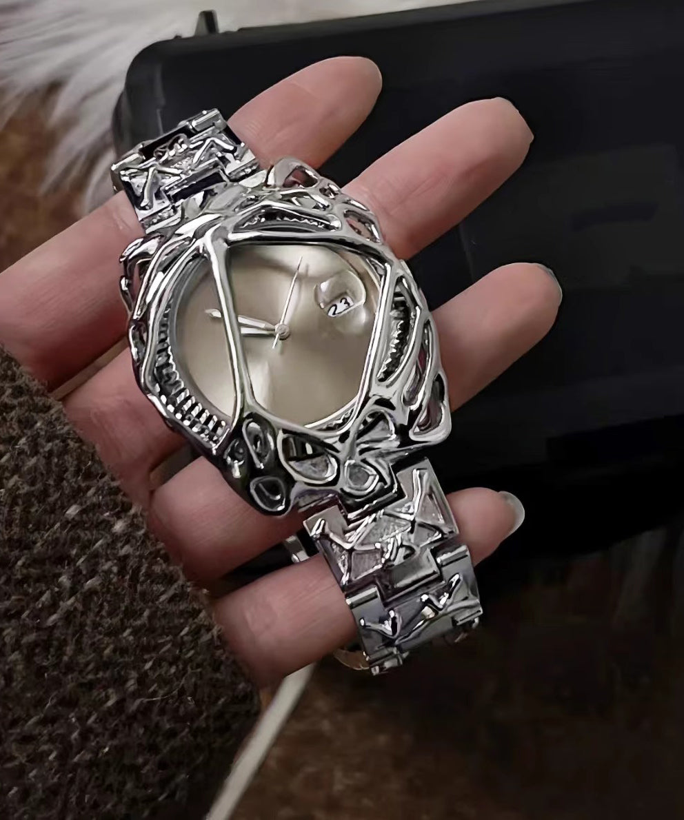 Relojes para hombre con diseño original de seda, acero inoxidable y cristal de zafiro.