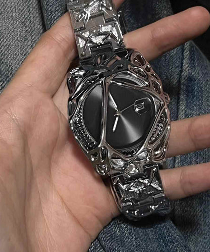 Relojes para hombre con diseño original de seda, acero inoxidable y cristal de zafiro.