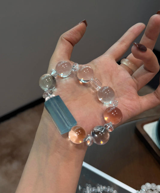 Original Design Transparent Color Alloy Crystal Chain Bracelet