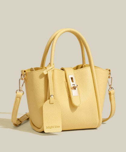 Original Design Yellow Versatile Faux Leather Tote Handbag